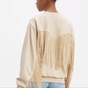 Levi’s Ashley Fringe Crewneck Pullover Sweater